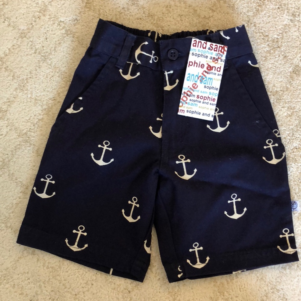 NWT Boys Preppy Sailing Shorts - Navy 24M